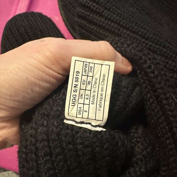 UGG tall sweater 8 Black Knit Button Boots - Picture 10 of 10